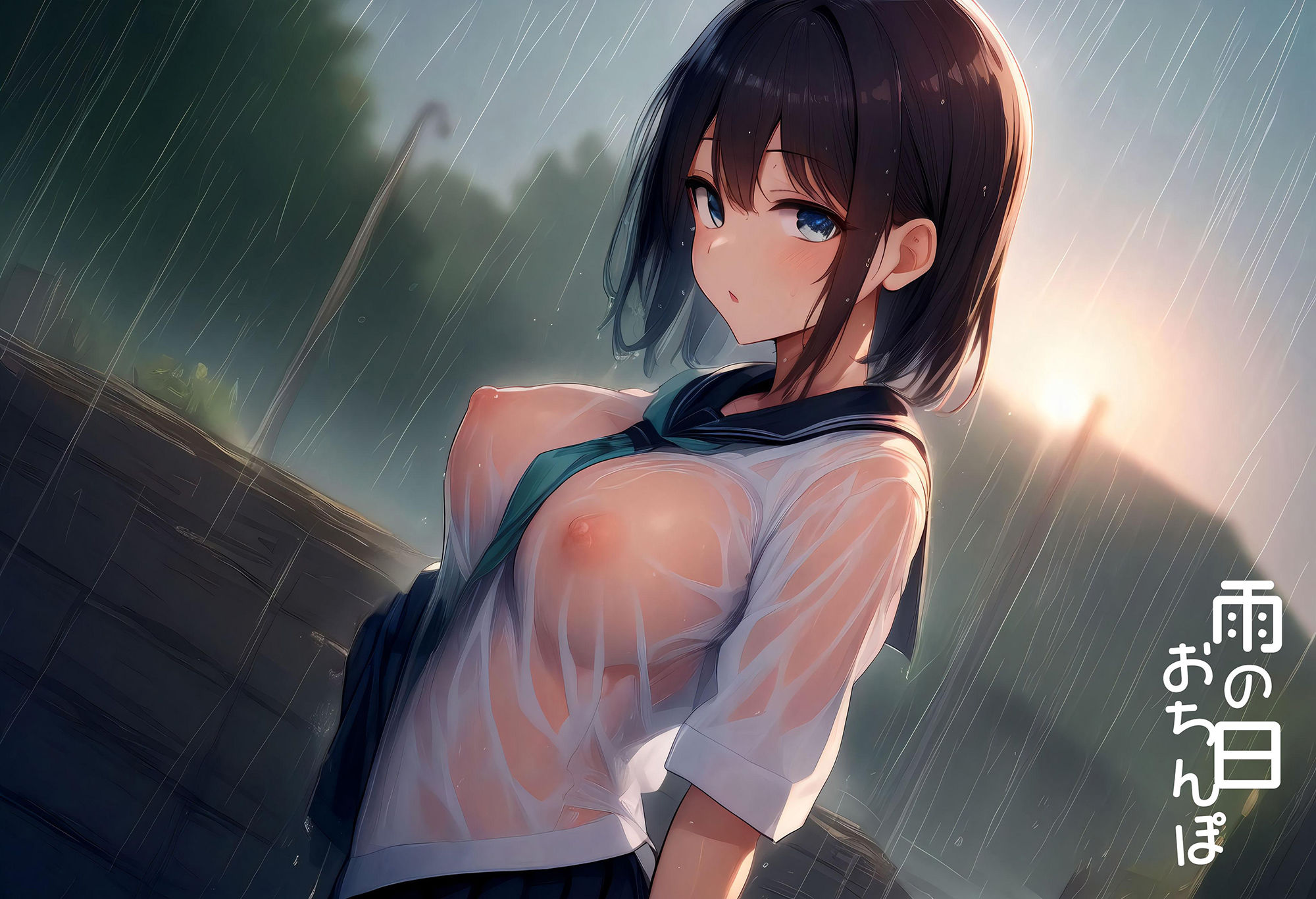 雨の日おちんぽ - CG COLLECTION - - サンプル画像 1