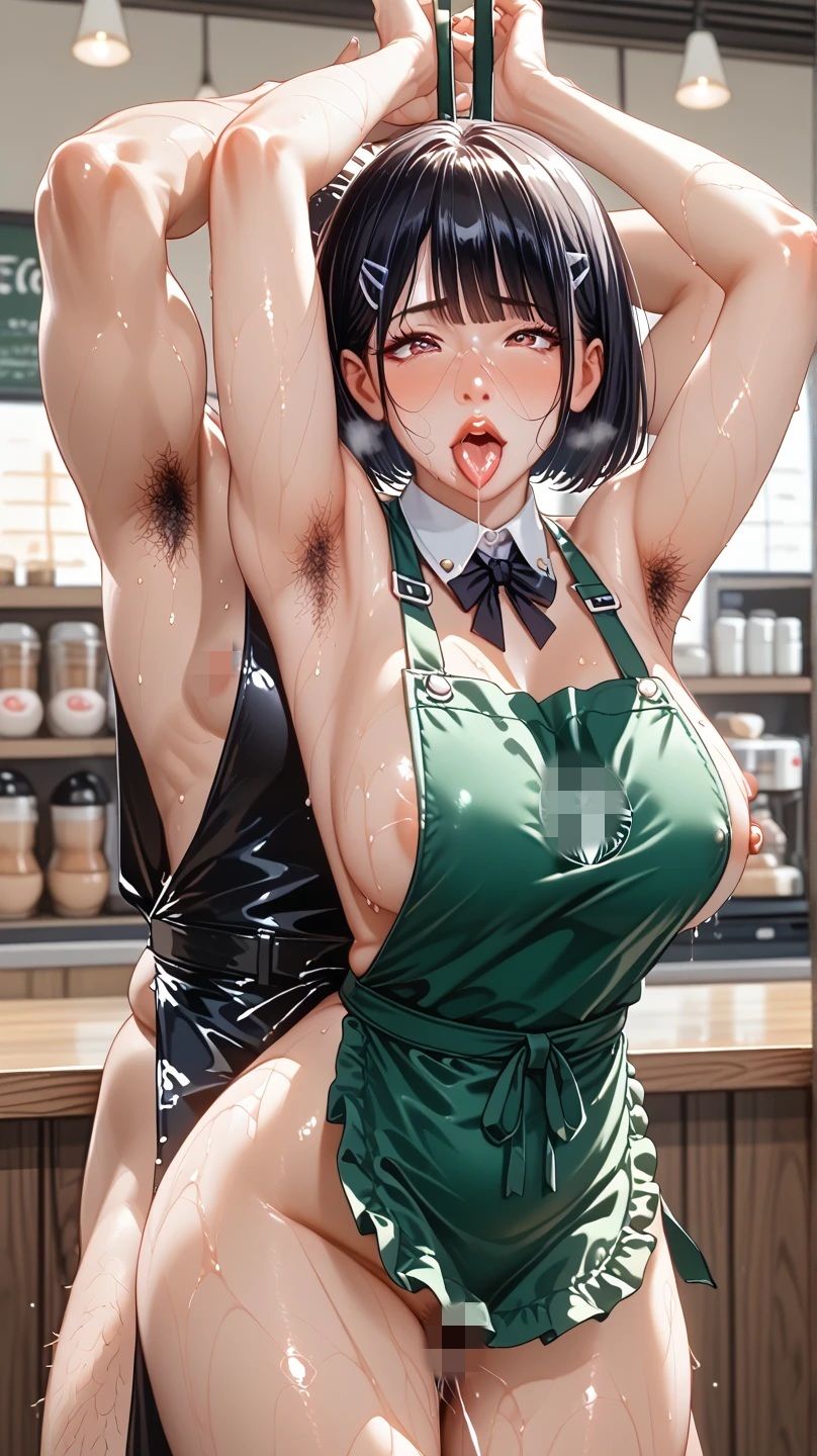 脇毛女子・純喫茶『アへ顔』〜子宮オーダーお願いいたしますぅ！ - サンプル画像 1