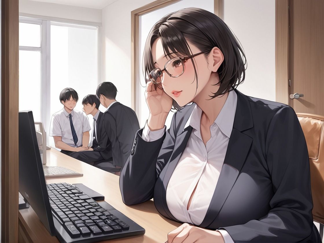 おっぱいフェチの俺と人妻変態上司の乳圧 - サンプル画像 1