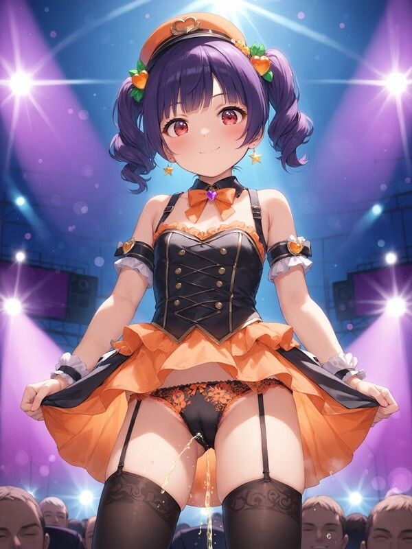 アイドルっぽいかわいい女の子がパンツをはいたままおしっこをおもらししている画像集1 - サンプル画像 1