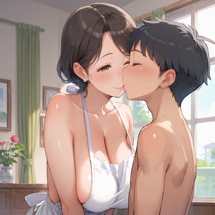 母さん、一生のお願い聞いてよ。裸エプロンで犯させて！ - サンプル画像 1