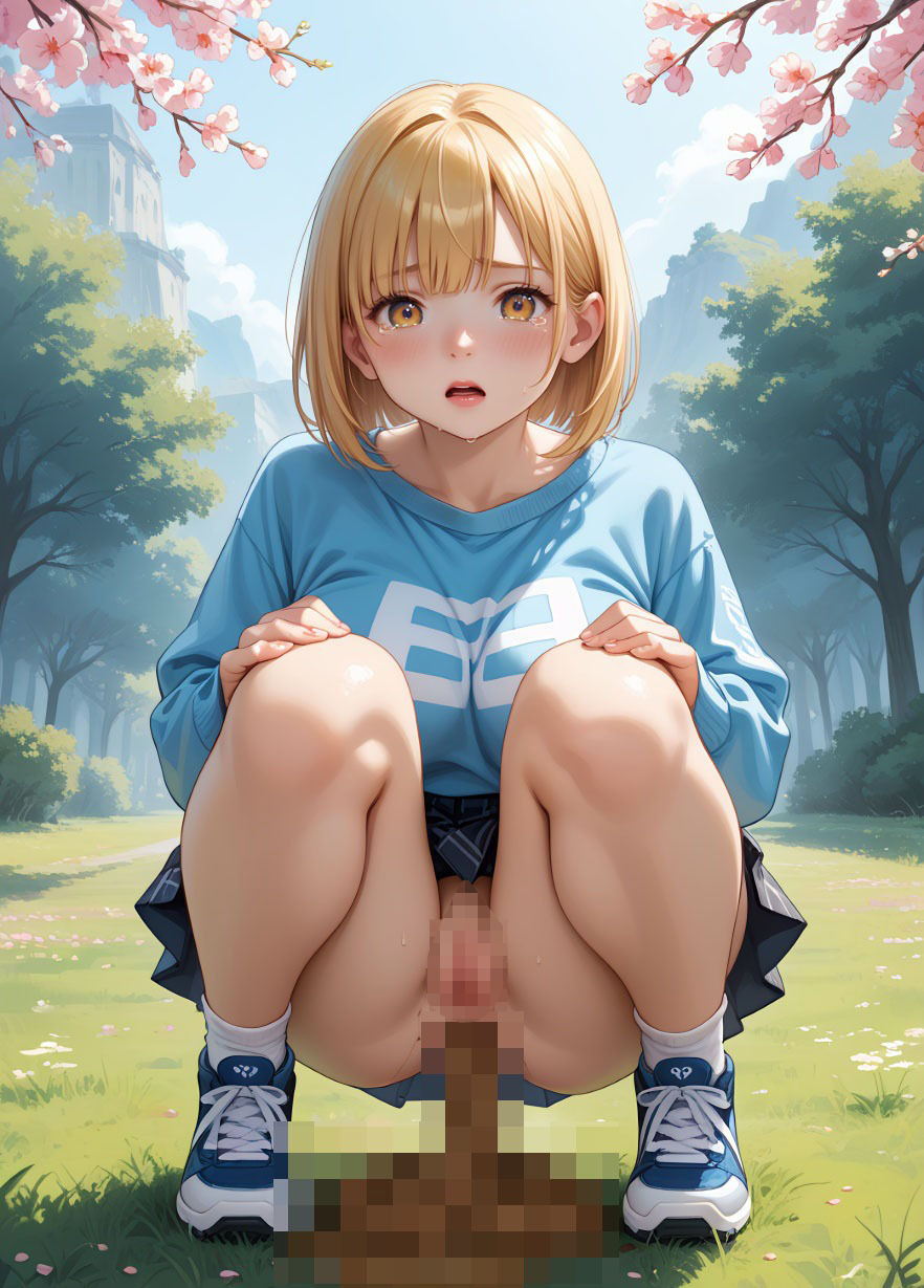 【100枚・4K】花見デートで我慢できずうんちおもらし （私服ver.） - サンプル画像 9