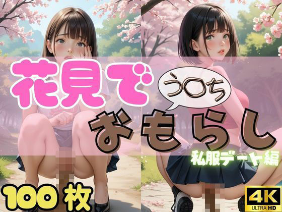 【100枚・4K】花見デートで我慢できずうんちおもらし （私服ver.）