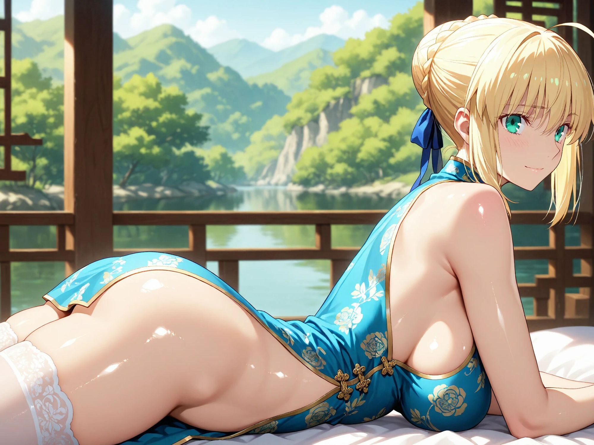 【発情ヒロイン】Fate/st●y night  セイ●ー  ノーパンチャイナ服編 - サンプル画像 1