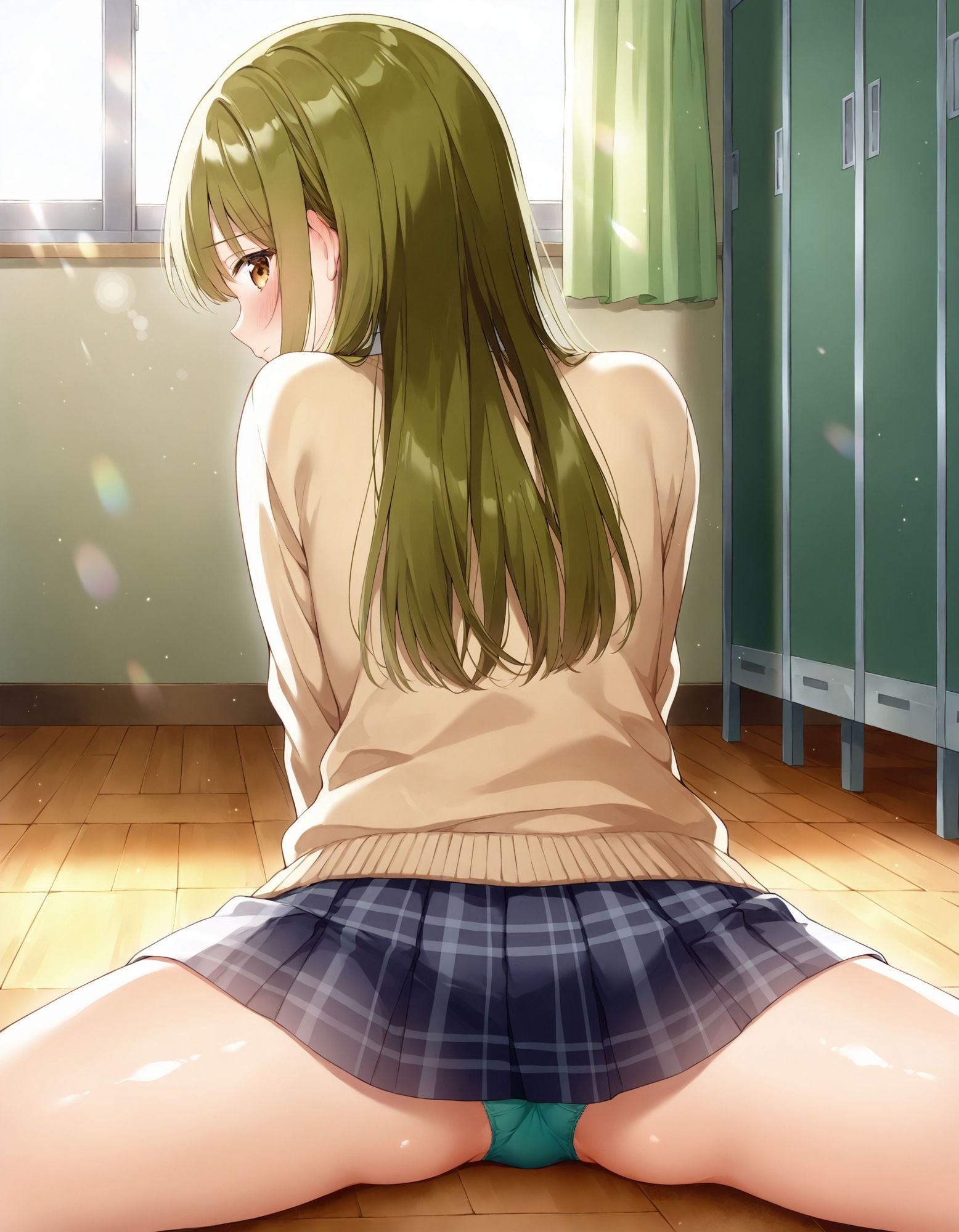 制服女子の開脚パンチラ - サンプル画像 8
