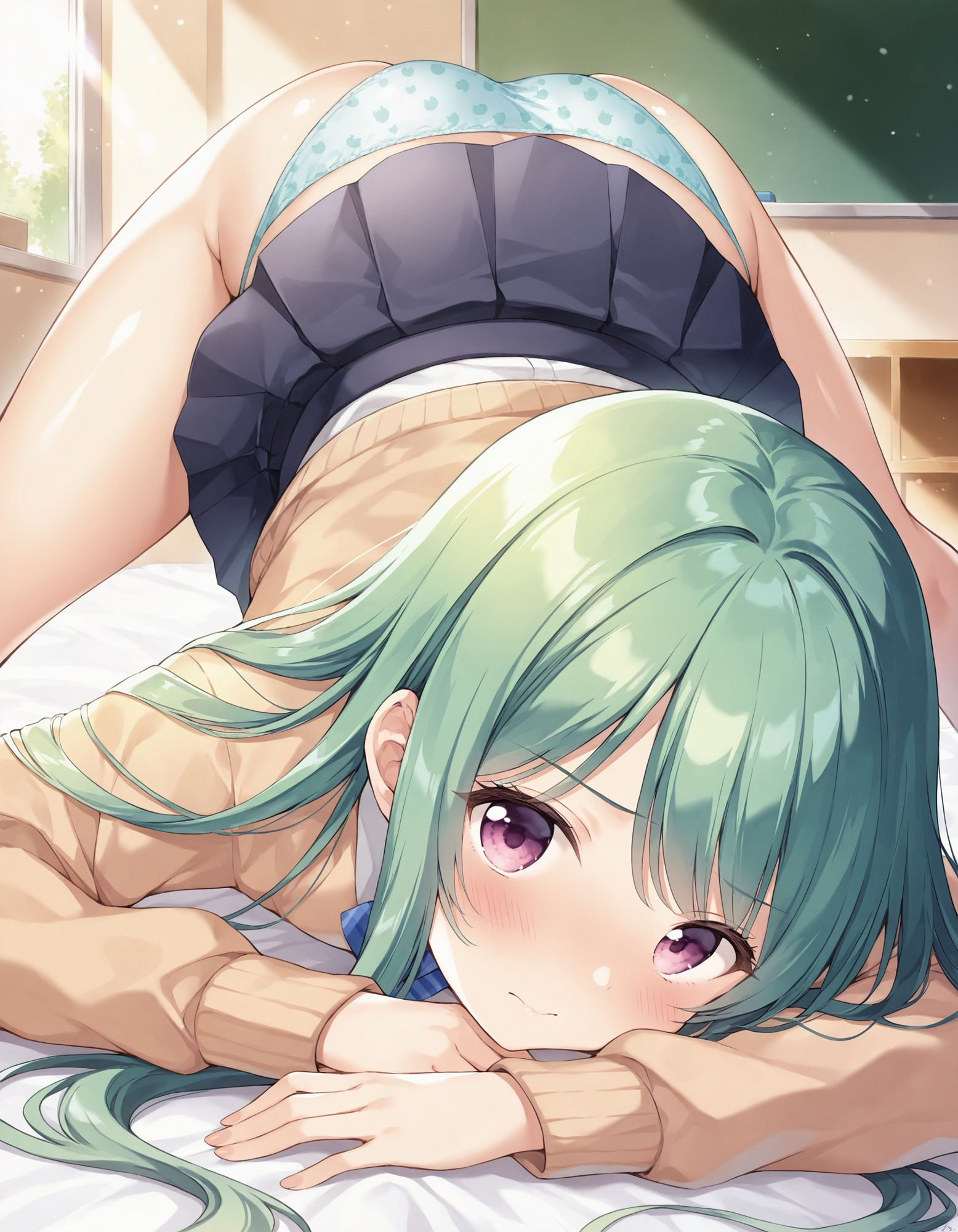 制服女子のお尻突き上げパンチラ - サンプル画像 8