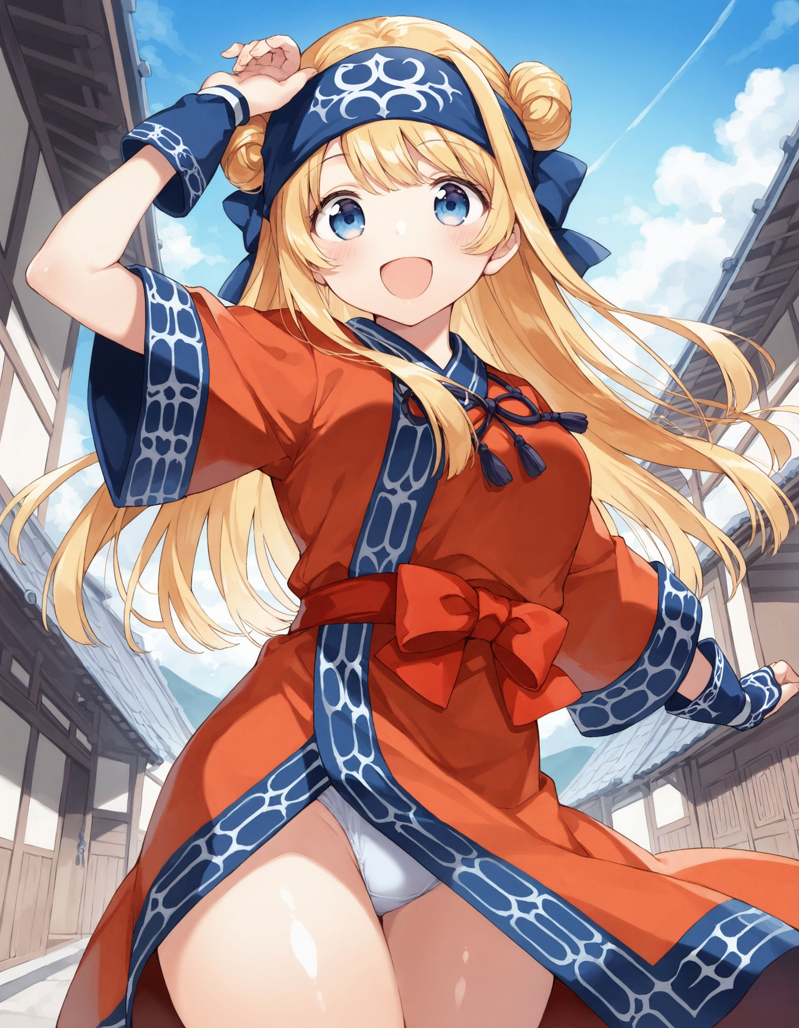 アイヌ風コスでパンチラ - サンプル画像 1