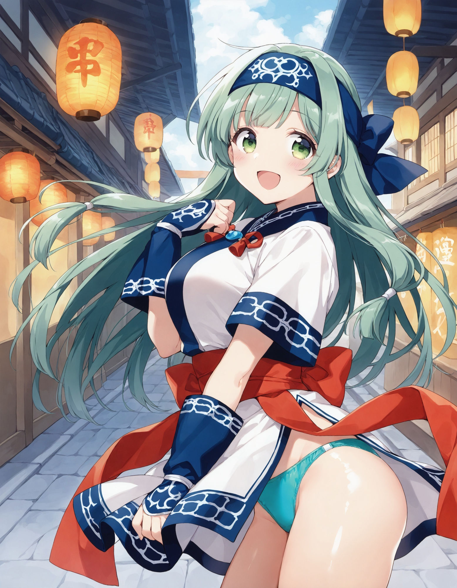 アイヌ風コスでパンチラ - サンプル画像 3