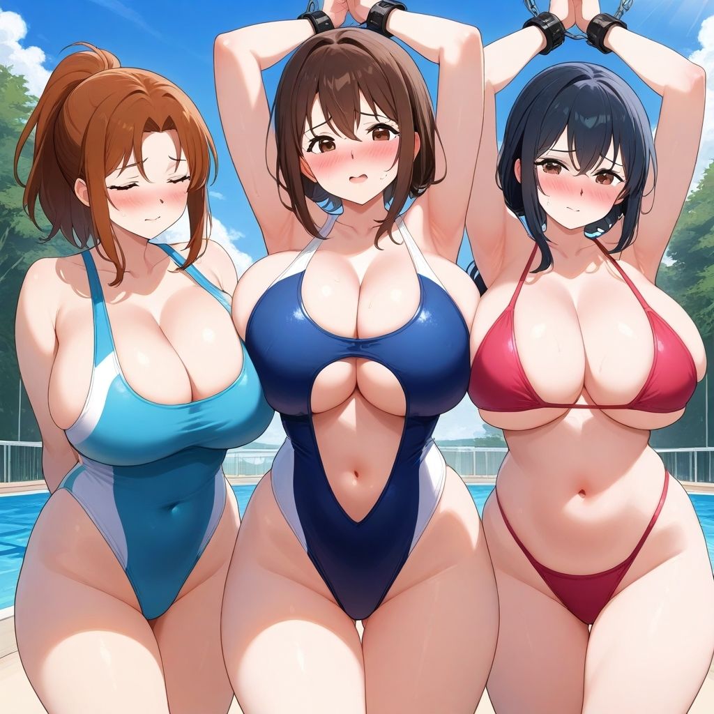フェチコレVol.59 吊り上げ拘束された競泳水着の巨乳美女たち【総枚数250枚】 - サンプル画像 10