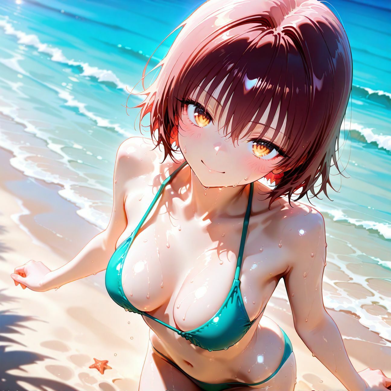 【part1】年下彼女と浜辺で濃厚イチャらぶセックス - サンプル画像 1