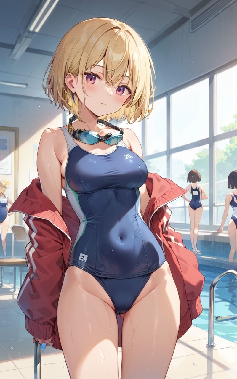 金髪水泳部員とヤリまくり部内生ハメsex - サンプル画像 1