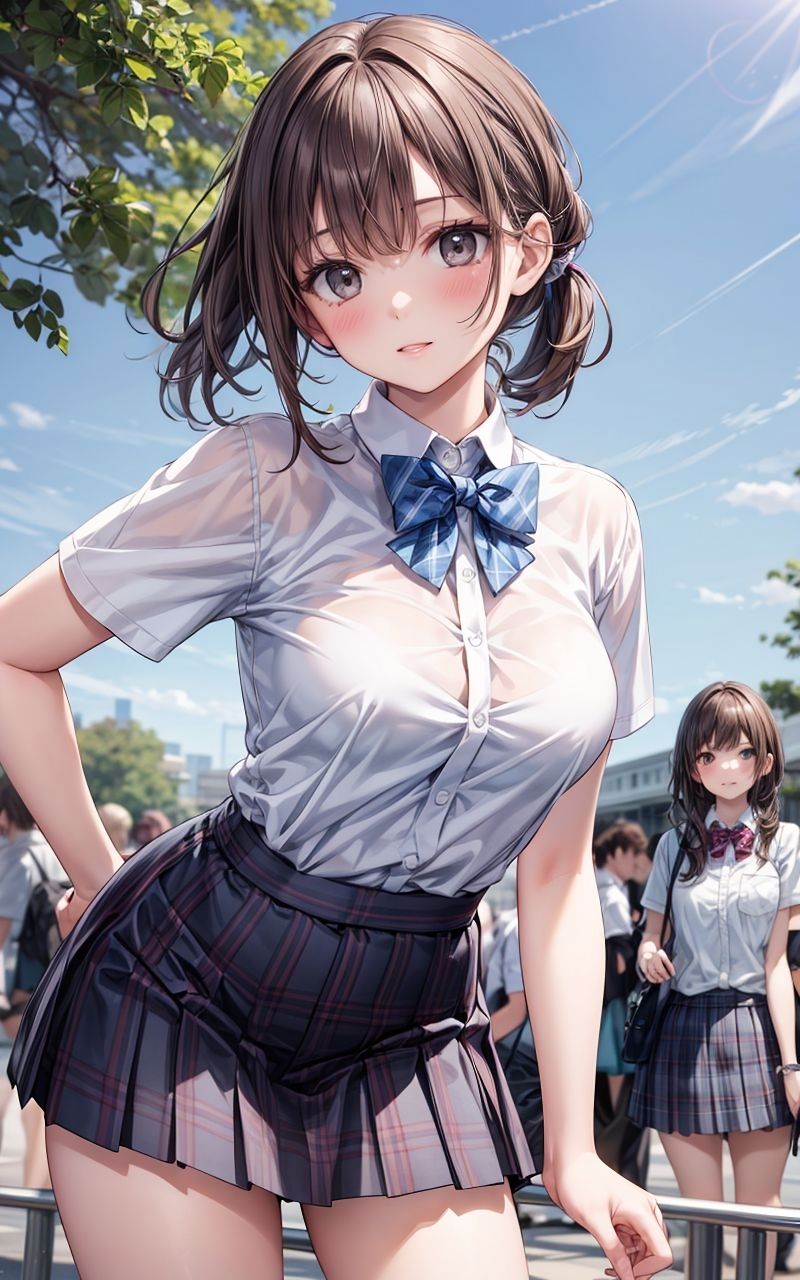 グラビア＆裏画像 JKアイドル 紗喜はるか 青制服バージョン - サンプル画像 1