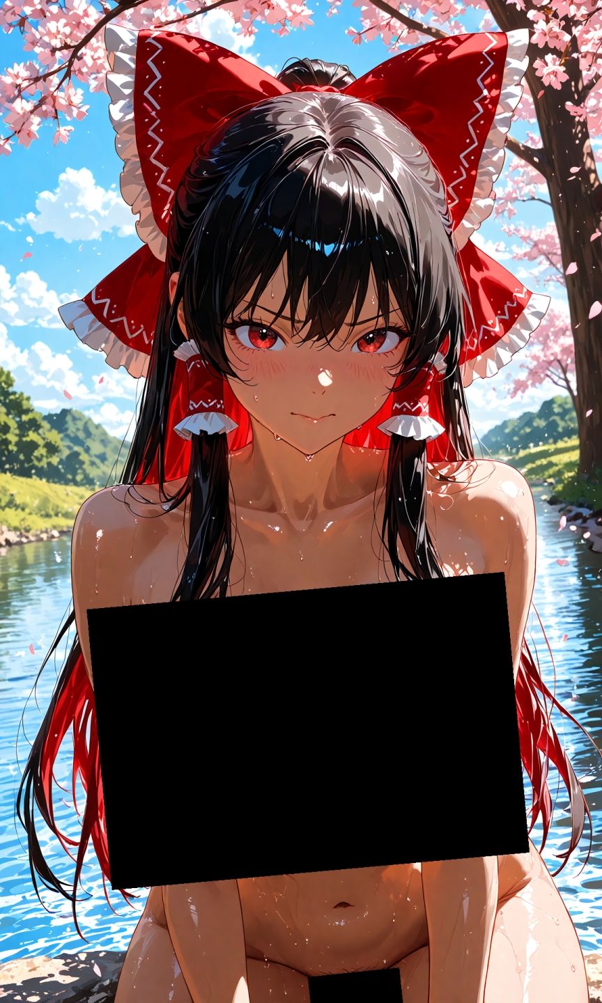 魔理沙は霊夢のえっちな写真を撮りたいようです。vol.37〜春の雲の多い昼の川編〜 - サンプル画像 4