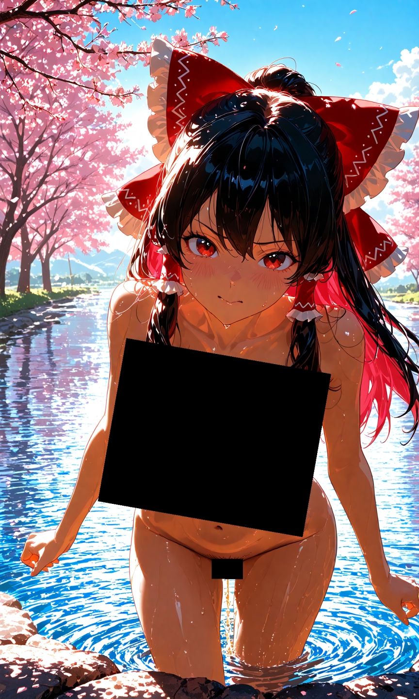 魔理沙は霊夢のえっちな写真を撮りたいようです。vol.37〜春の雲の多い昼の川編〜 - サンプル画像 6