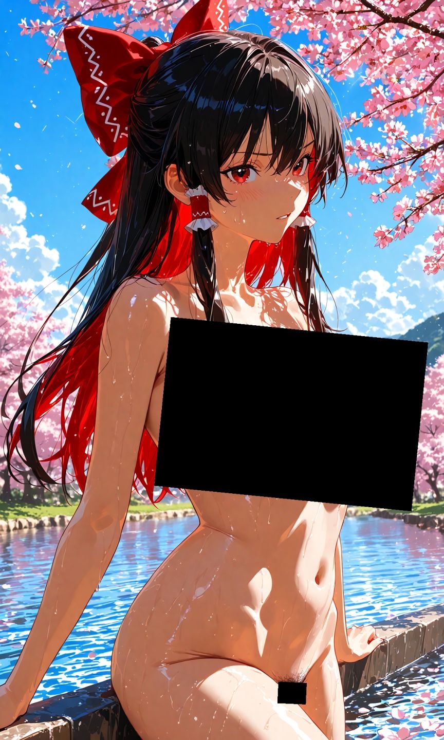 魔理沙は霊夢のえっちな写真を撮りたいようです。vol.37〜春の雲の多い昼の川編〜 - サンプル画像 8