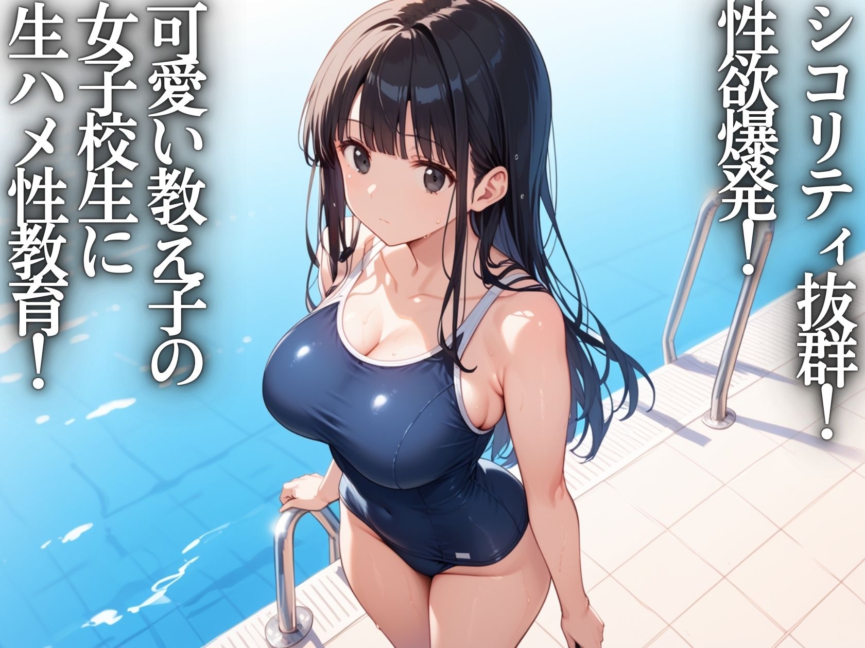 淫乱学園〜教え子のスク水JKと生ハメ性教育 - サンプル画像 1