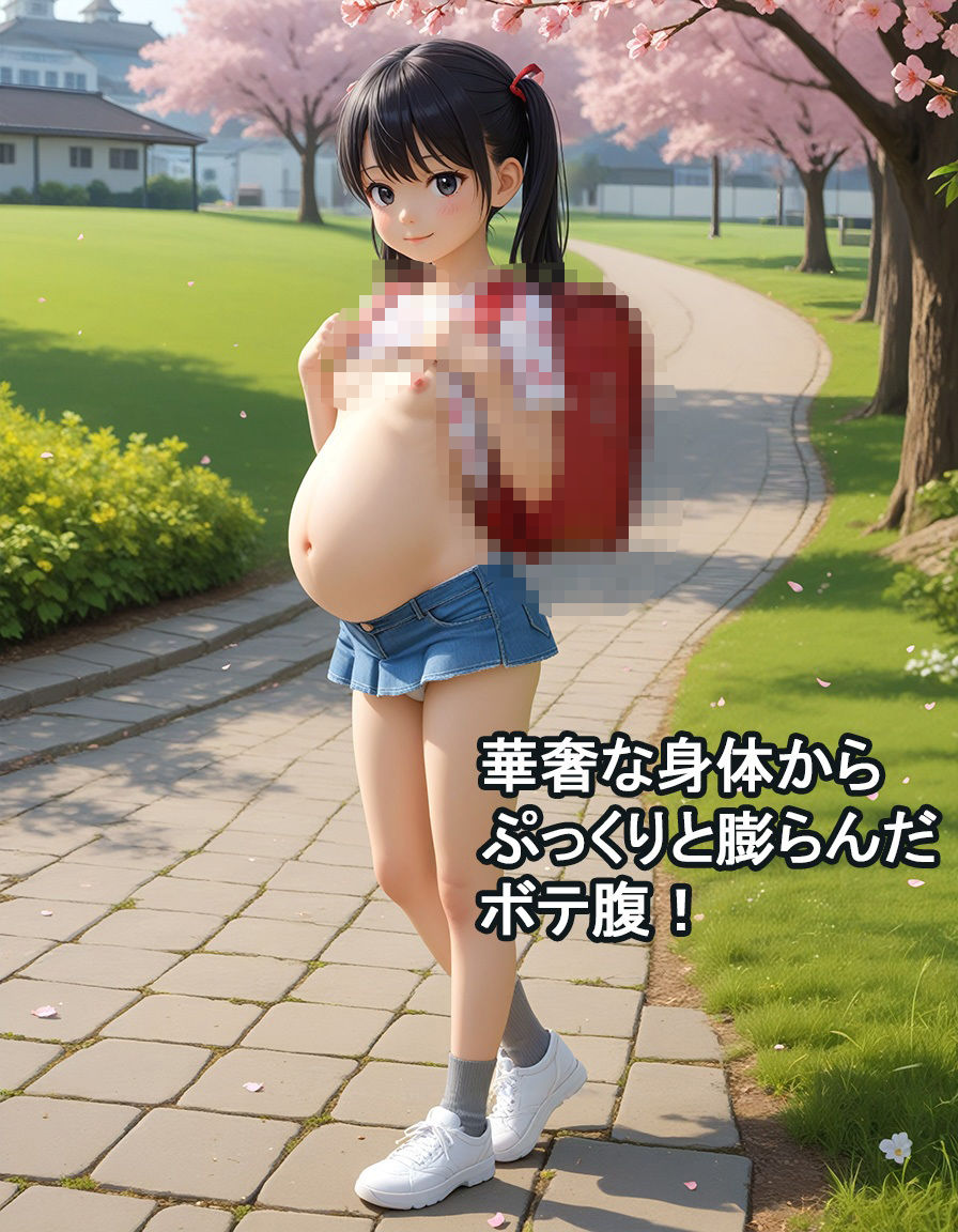 ボテ腹少女 - サンプル画像 1