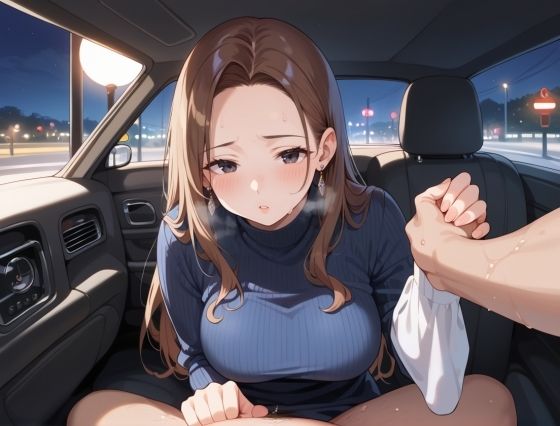 巨乳人妻の車内不倫〜NTR〜 - サンプル画像 1