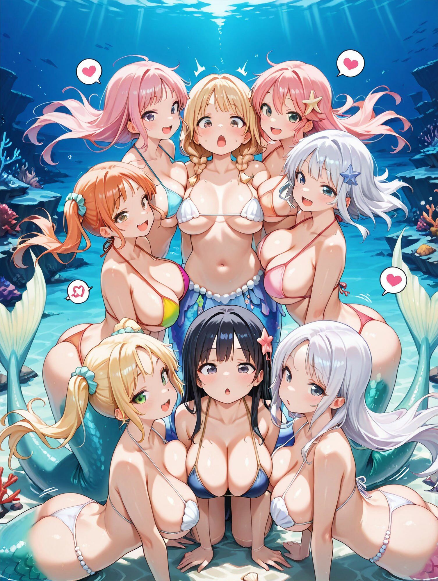 貞操逆転世界のハーレム種付け士〜サンゴ礁の爆乳ビキニ水着人魚特別編〜 - サンプル画像 10