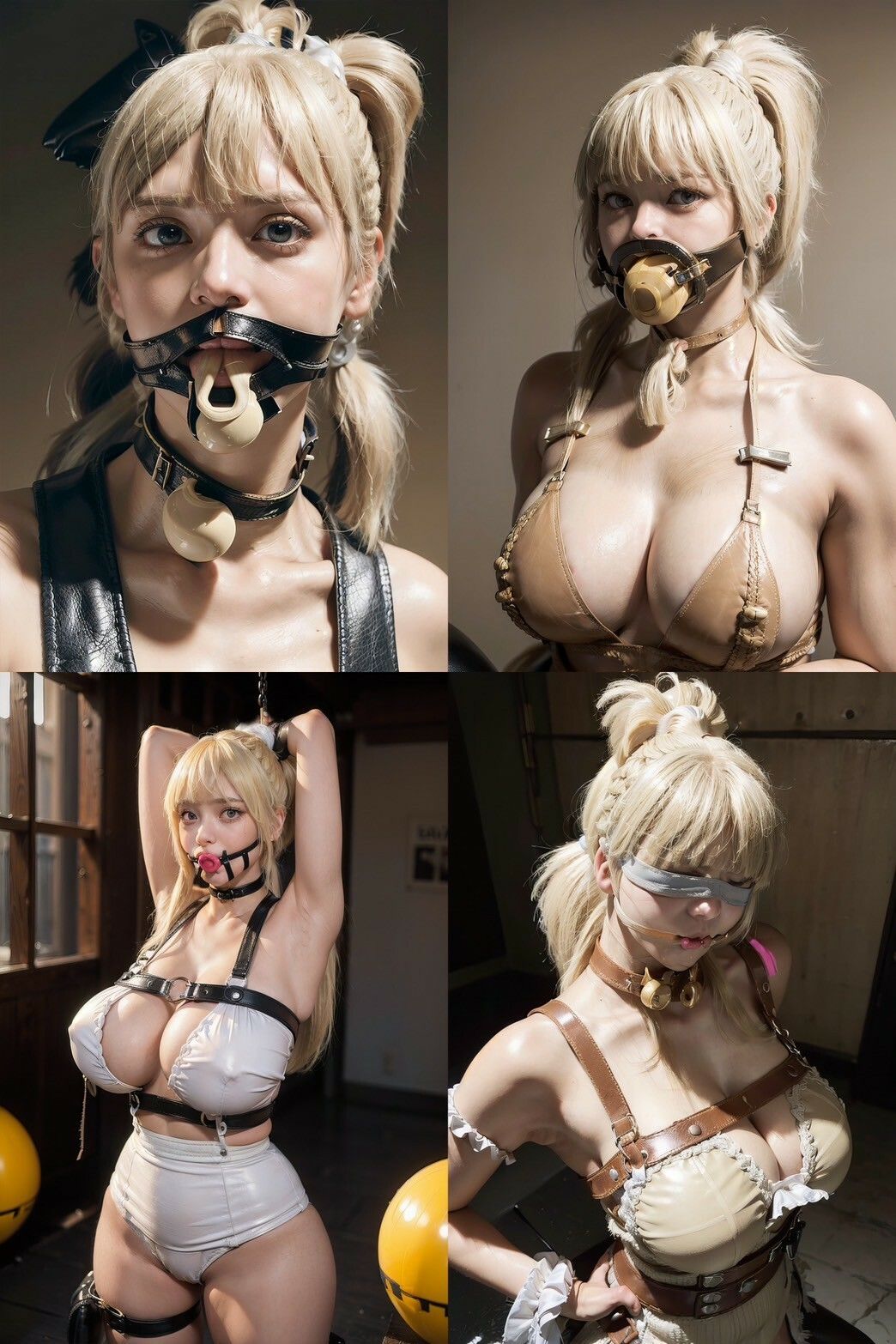 ボンデージ写真館 金髪ポニテ編 - サンプル画像 3