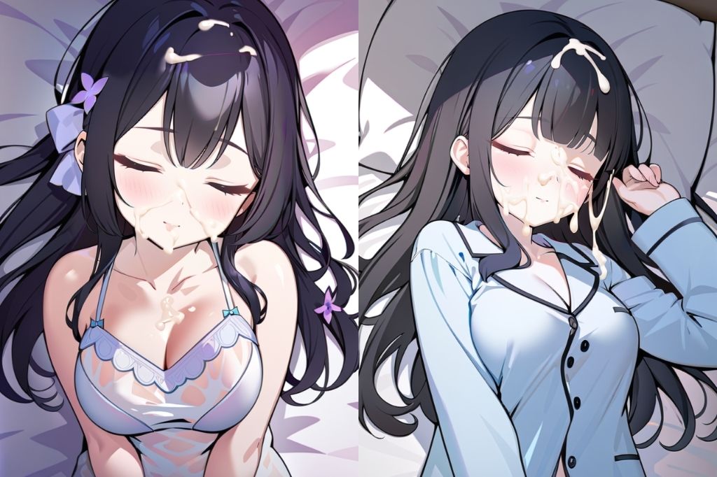 寝ている彼女が可愛いからぶっかけちゃった - サンプル画像 4