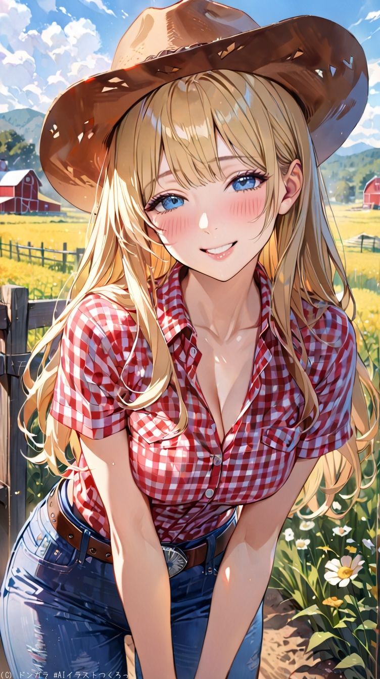 AIイラストCG集76  ザ・露出 in アメリカ南部の農場  ジョリーン・マクレーン - サンプル画像 3