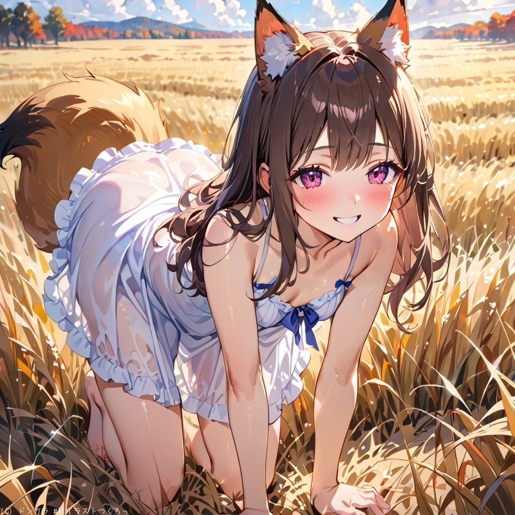 AIイラストCG集77  ザ・露出 狐耳美少女  カテリーナ・フェリーニ - サンプル画像 3