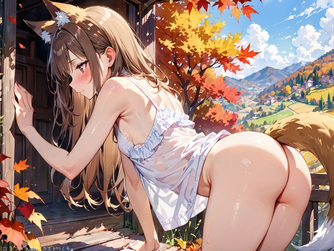 AIイラストCG集77  ザ・露出 狐耳美少女  カテリーナ・フェリーニ - サンプル画像 6