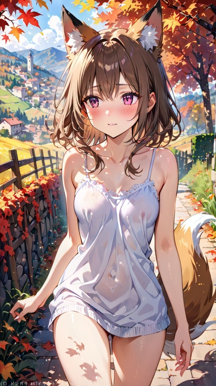 AIイラストCG集77  ザ・露出 狐耳美少女  カテリーナ・フェリーニ - サンプル画像 7