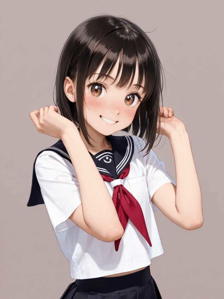 ショートnaセーラー服少女 S - サンプル画像 1