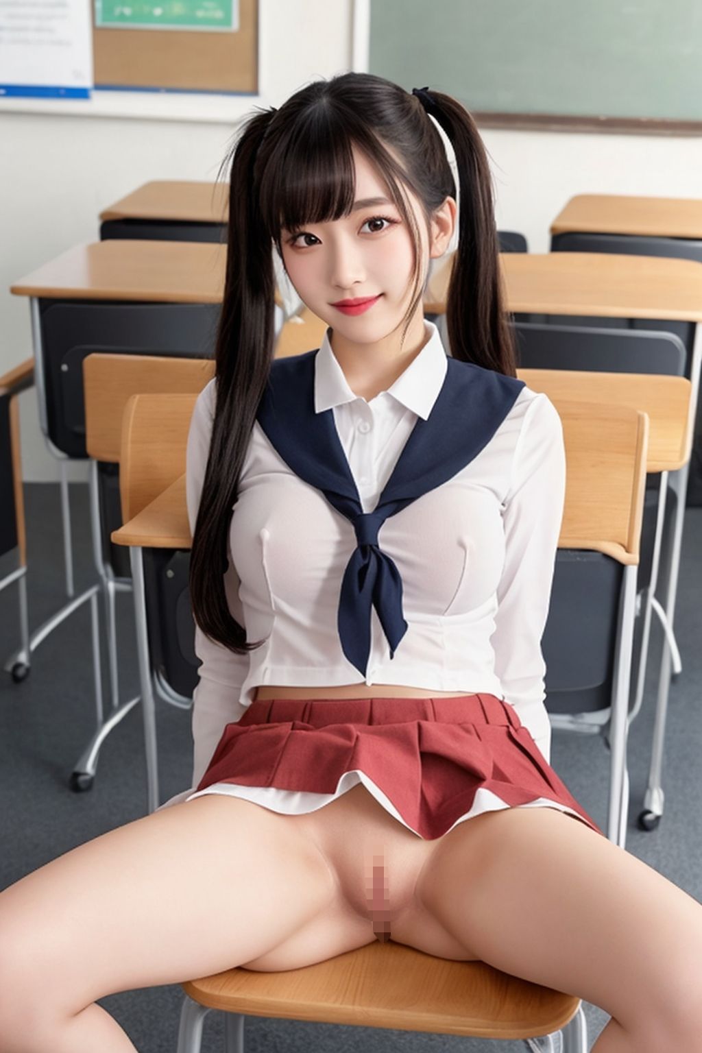開脚女子校生4  制服色々編 - サンプル画像 3