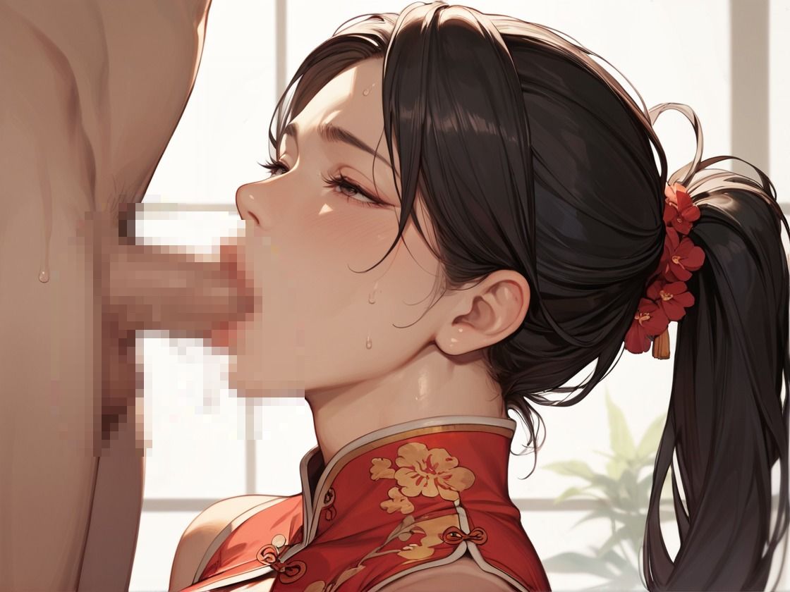 お隣の綺麗な巨乳人妻にチャイナ服きせてハメ倒す - サンプル画像 2