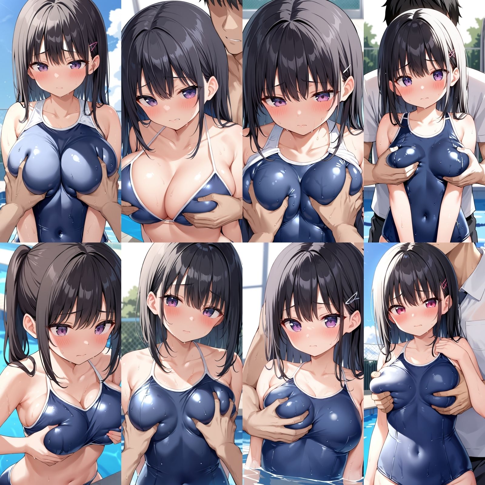 スク水女子とプールでエッチ【500枚】 - サンプル画像 2