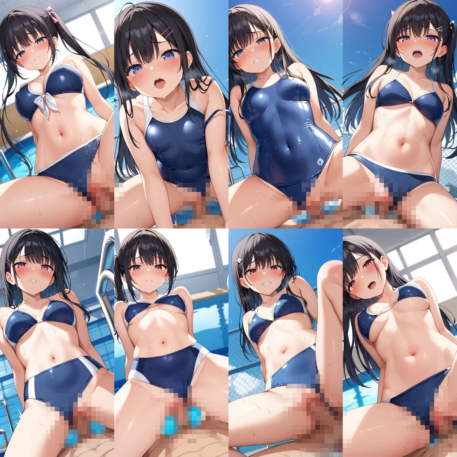 スク水女子とプールでエッチ【500枚】 - サンプル画像 8