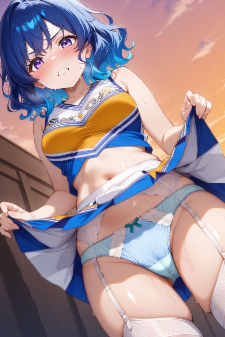 嫌な顔でパンツ見せてくる女の子〜チアリーダー編〜 - サンプル画像 9