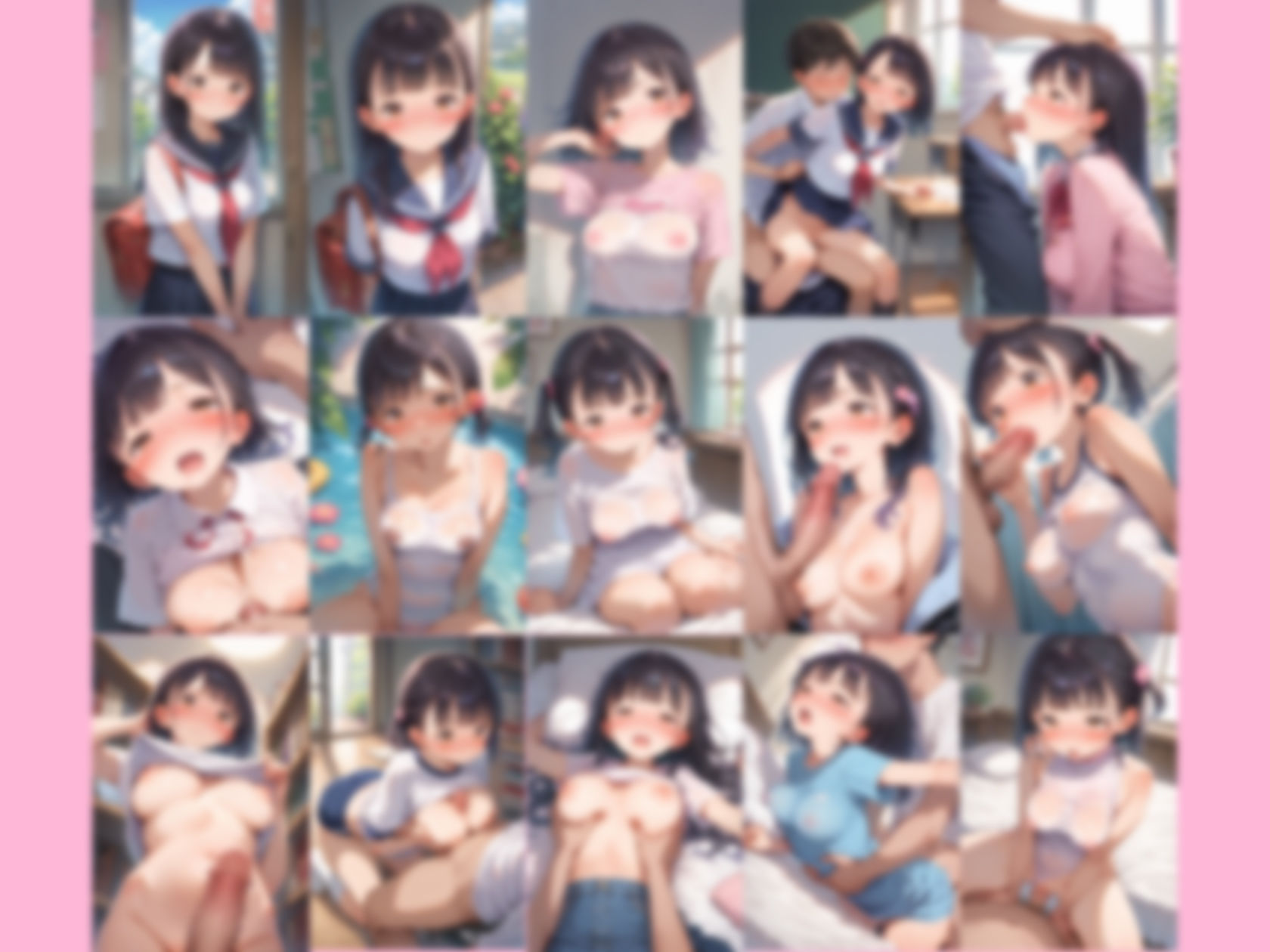 【透け乳首少女がエロすぎて我慢できない男子達】思春期男子の楽園 - サンプル画像 6