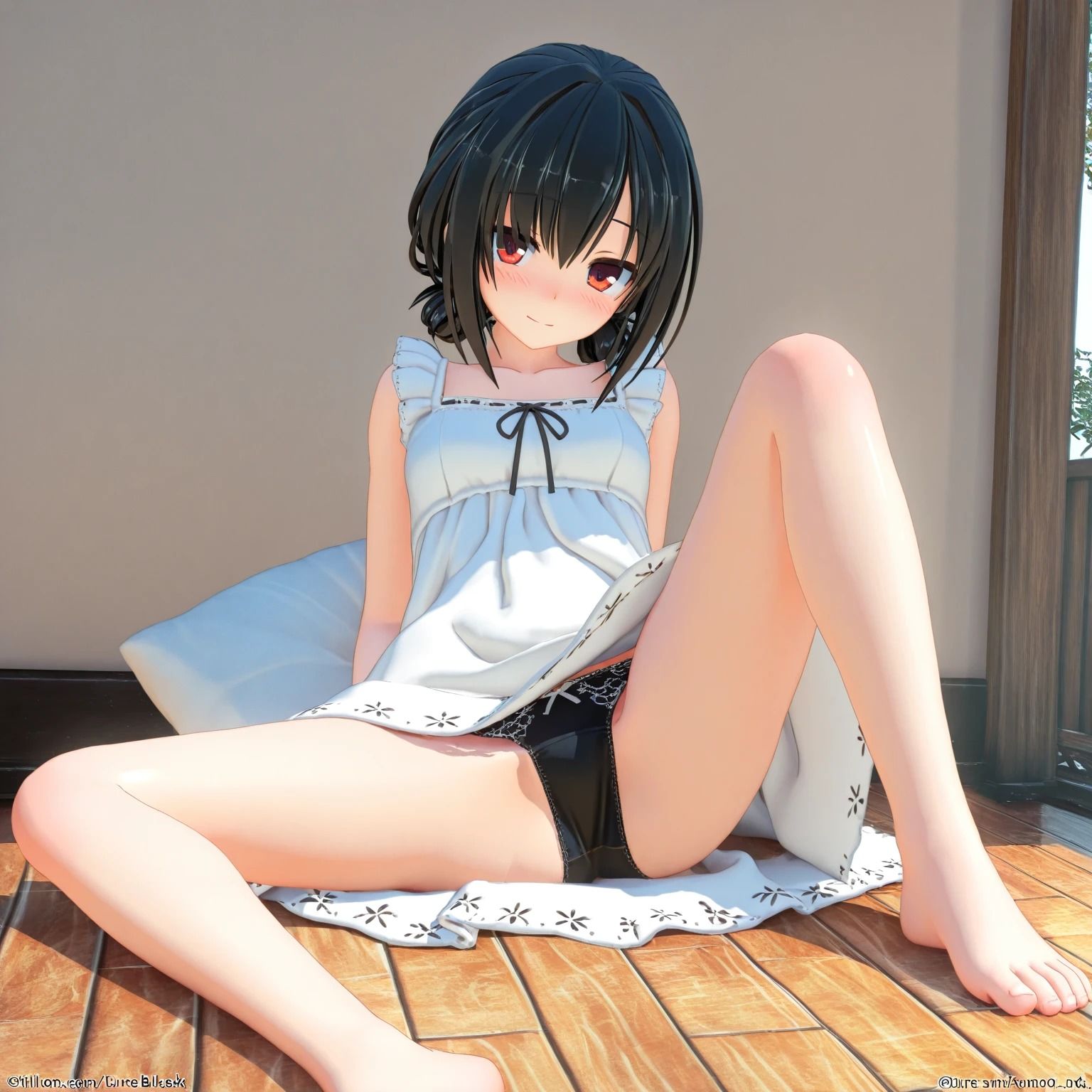 M字開脚のパンティー - サンプル画像 2