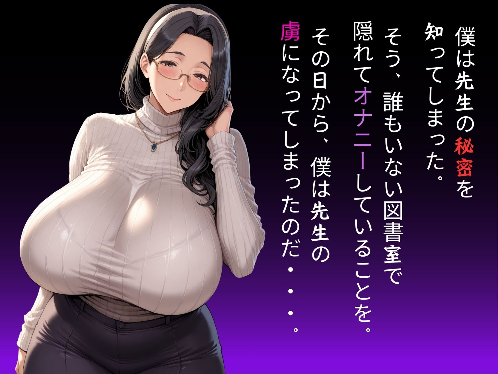 爆乳熟女先生が誰もいない図書室で一人エッチしているのを目撃したその日から・・・ - サンプル画像 2