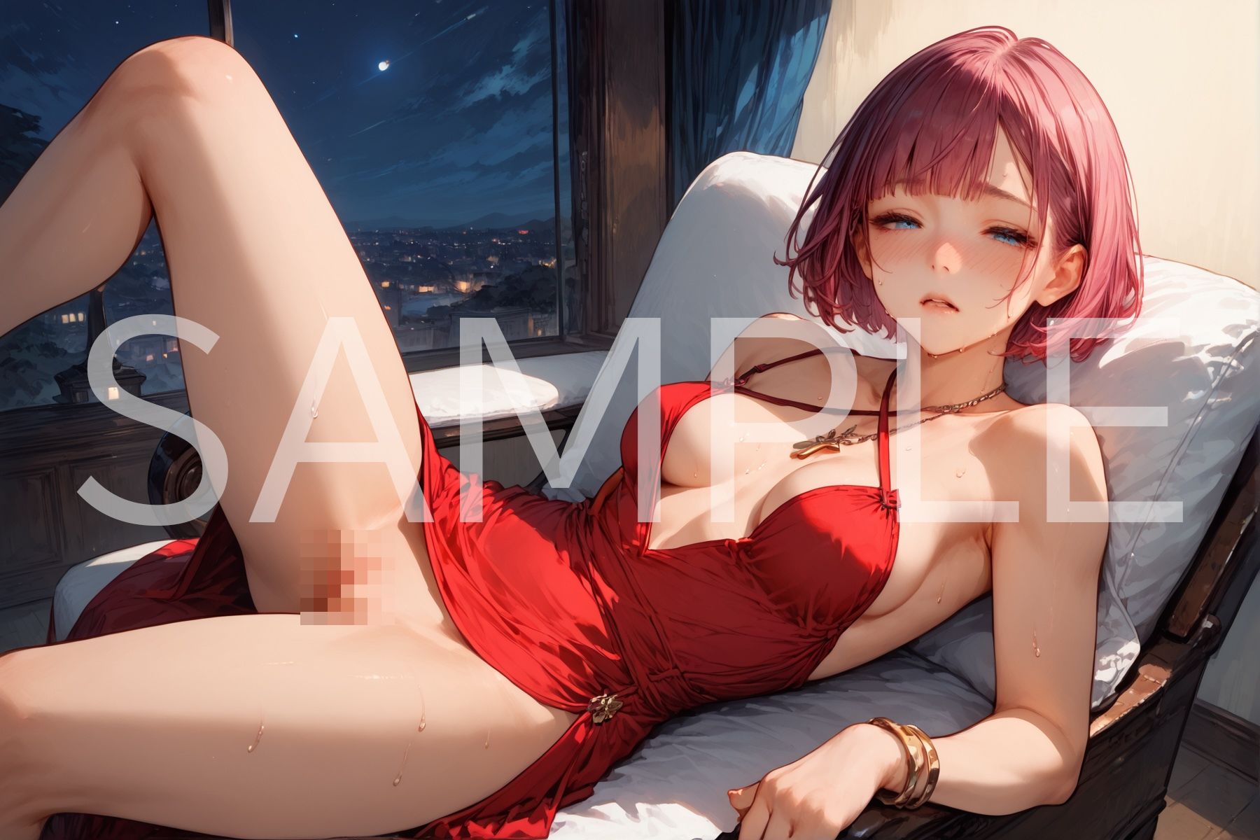 ホルターネックドレスの赤髪少女 - サンプル画像 5