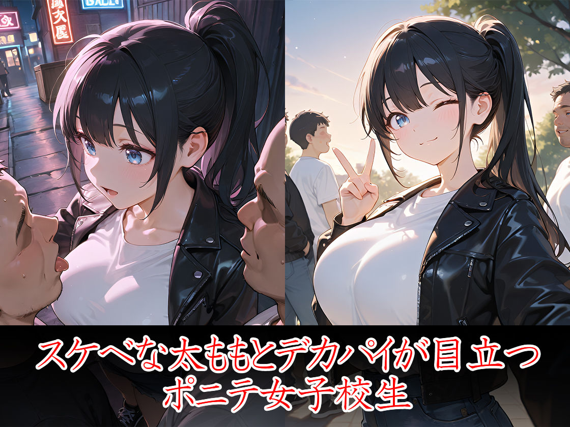 ポニテ女子 野生のおじさんに捕獲される - サンプル画像 2