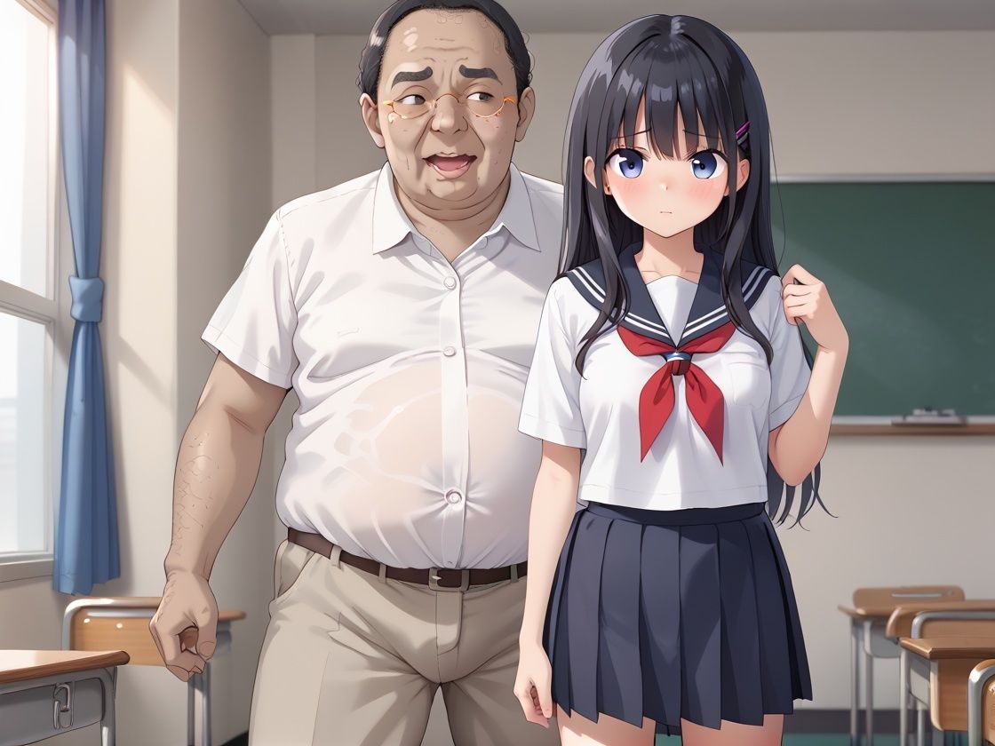 油断だらけの女子寮にまでも野生のキモデブ教頭があらわれた。 - サンプル画像 2