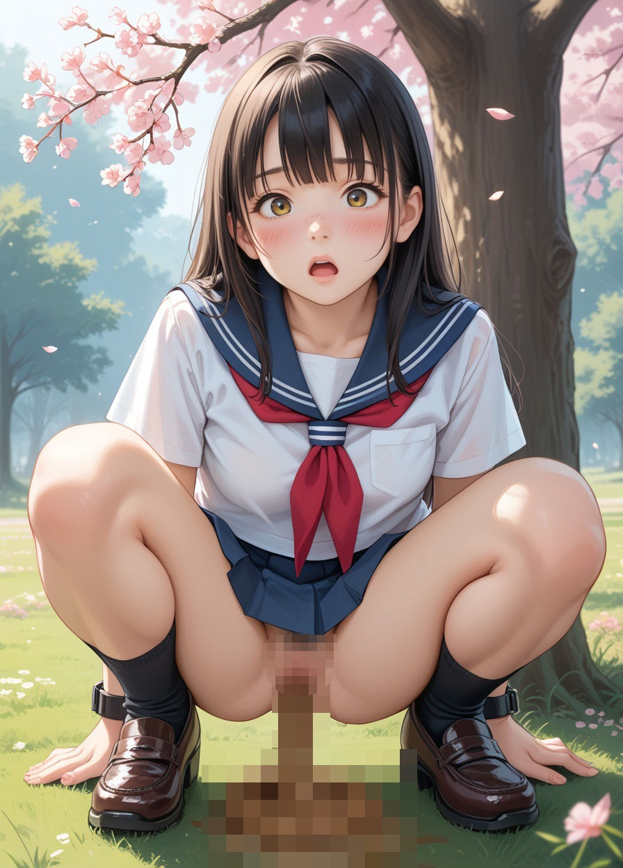 【216枚・4K】花見デートで我慢できずうんちおもらし 2 （制服ver.） - サンプル画像 7