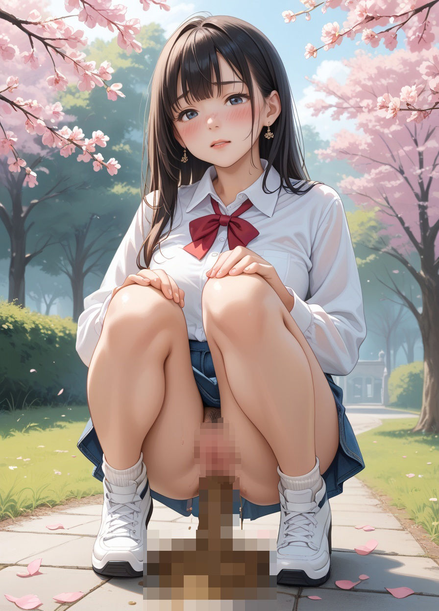 【216枚・4K】花見デートで我慢できずうんちおもらし 2 （制服ver.） - サンプル画像 9