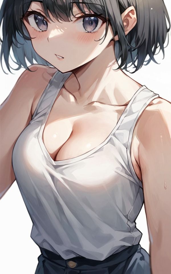 彼女の黒髪、舐めたくなる乳首、そして視線。 - サンプル画像 1