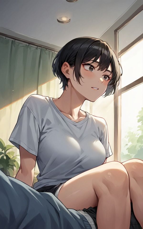 彼女の黒髪、舐めたくなる乳首、そして視線。 - サンプル画像 5