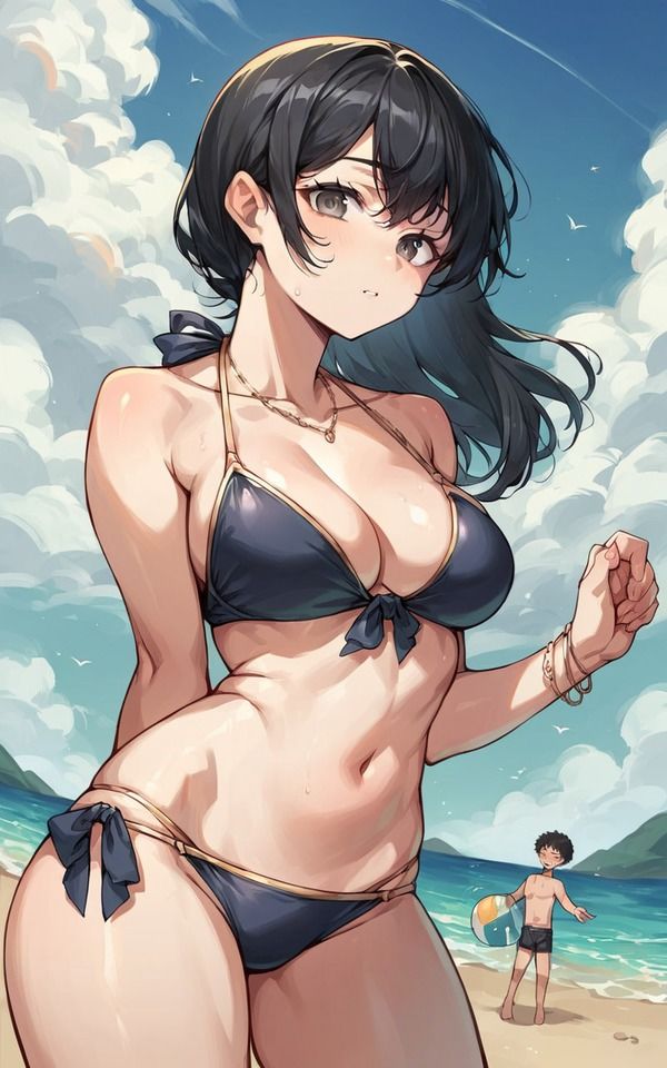 彼女の黒髪、舐めたくなる乳首、そして視線。 - サンプル画像 9