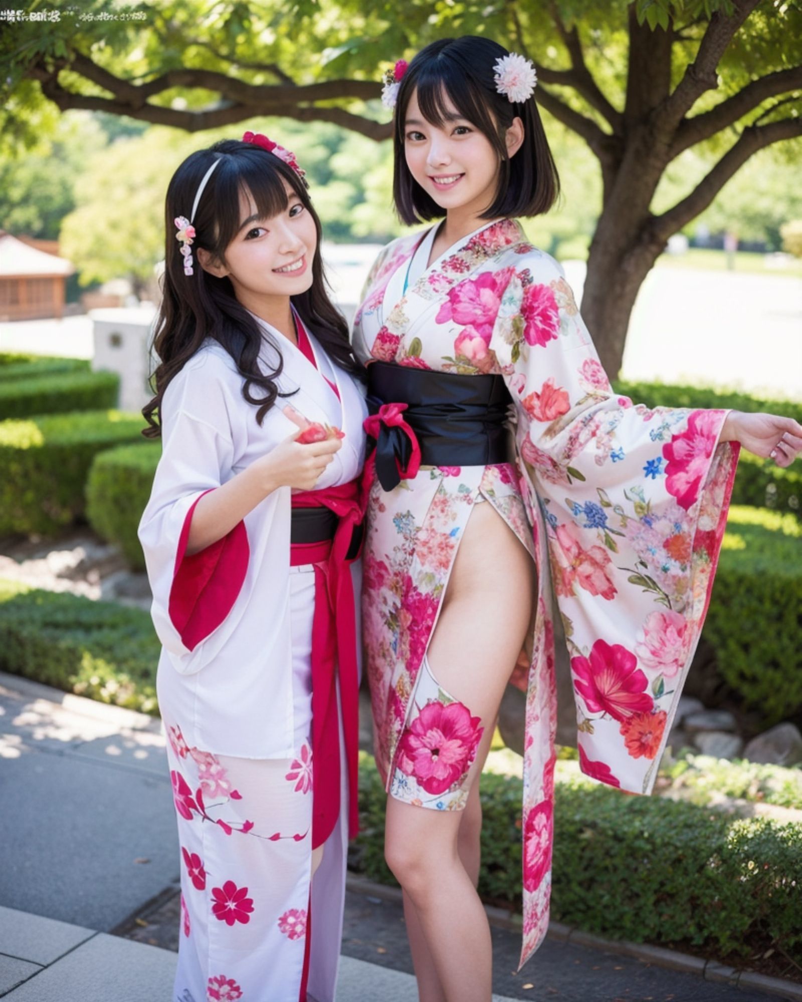 プレミアム美少女 2人組  着物コスプレ  モザイク無し - サンプル画像 7