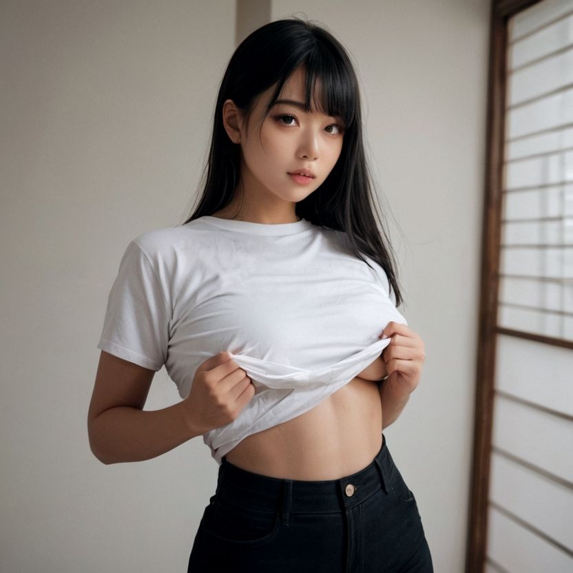 Tシャツ美乳美女（セリフなし  AI画像集） - サンプル画像 7
