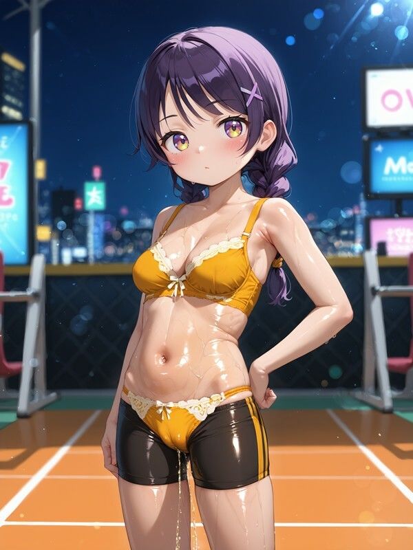 スパッツっぽいのをはいたかわいい女の子がパンツをはいたままおしっこをおもらししている画像集2 - サンプル画像 8