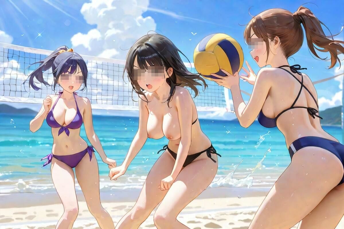 脱衣バレー  ビキニ姿の美女  汗と水しぶきの誘惑 - サンプル画像 2